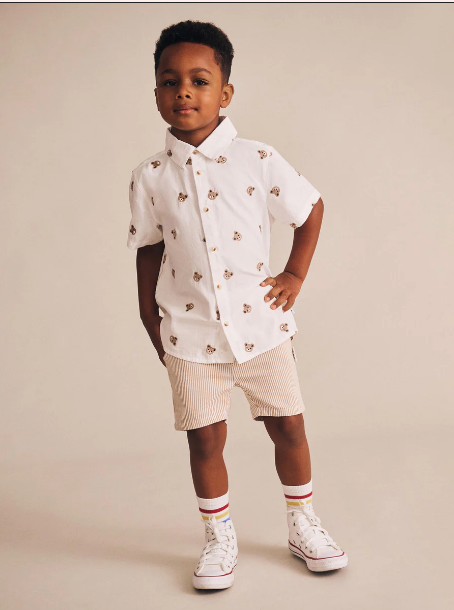 Shortsleeve Huxbear Button Up Crisp White