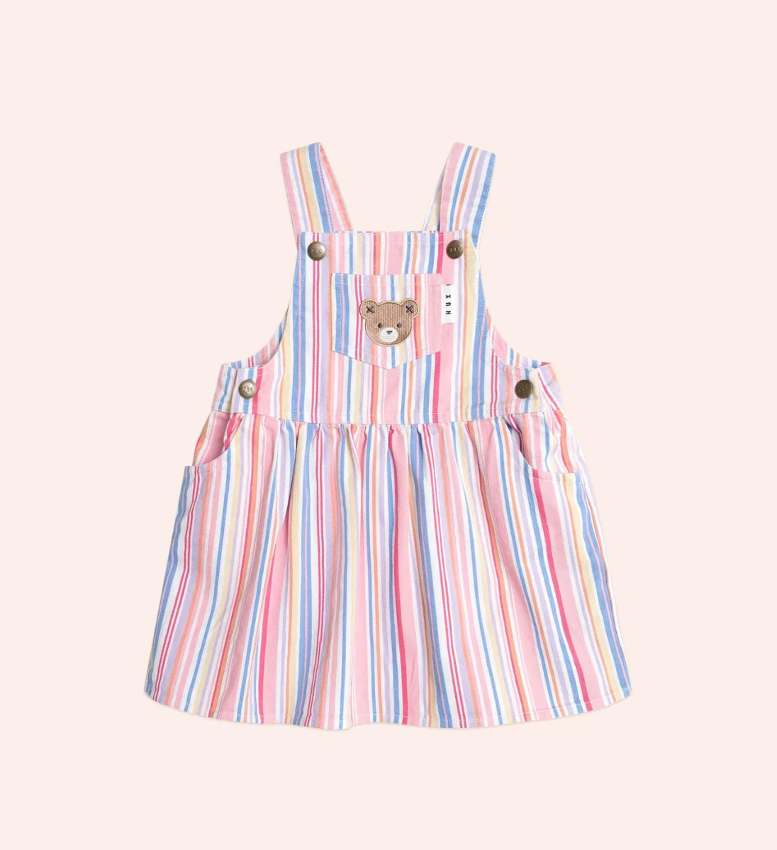Pastel Stripe Pinafore Dress