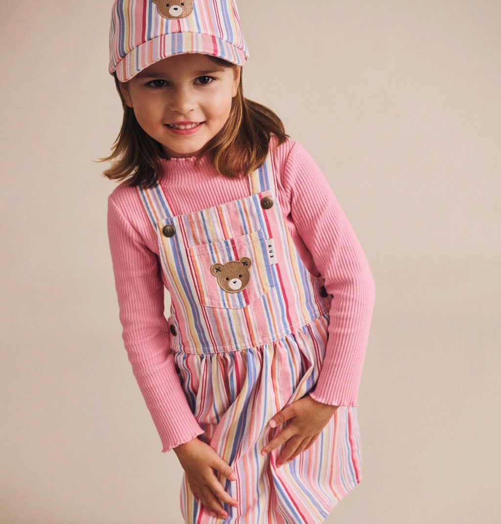 Pastel Stripe Pinafore Dress