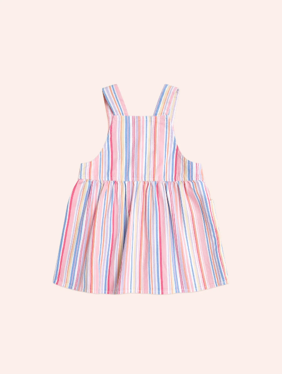 Pastel Stripe Pinafore Dress
