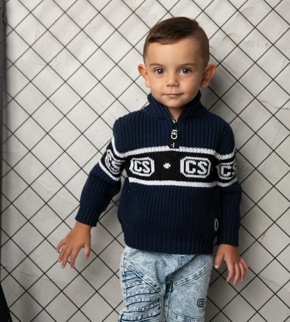 Zack Detailed Knit Jumper - Navy