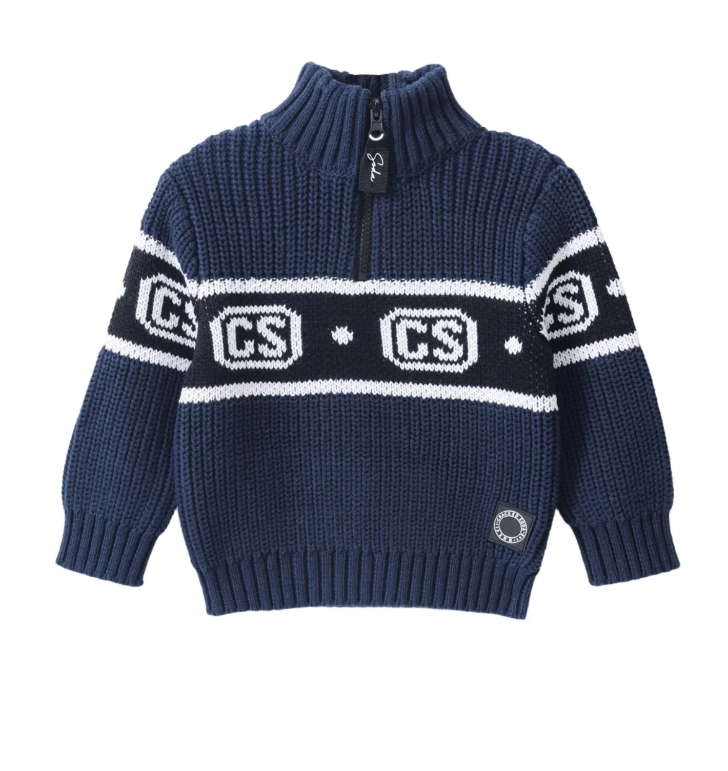 Zack Detailed Knit Jumper - Navy