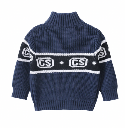 Zack Detailed Knit Jumper - Navy