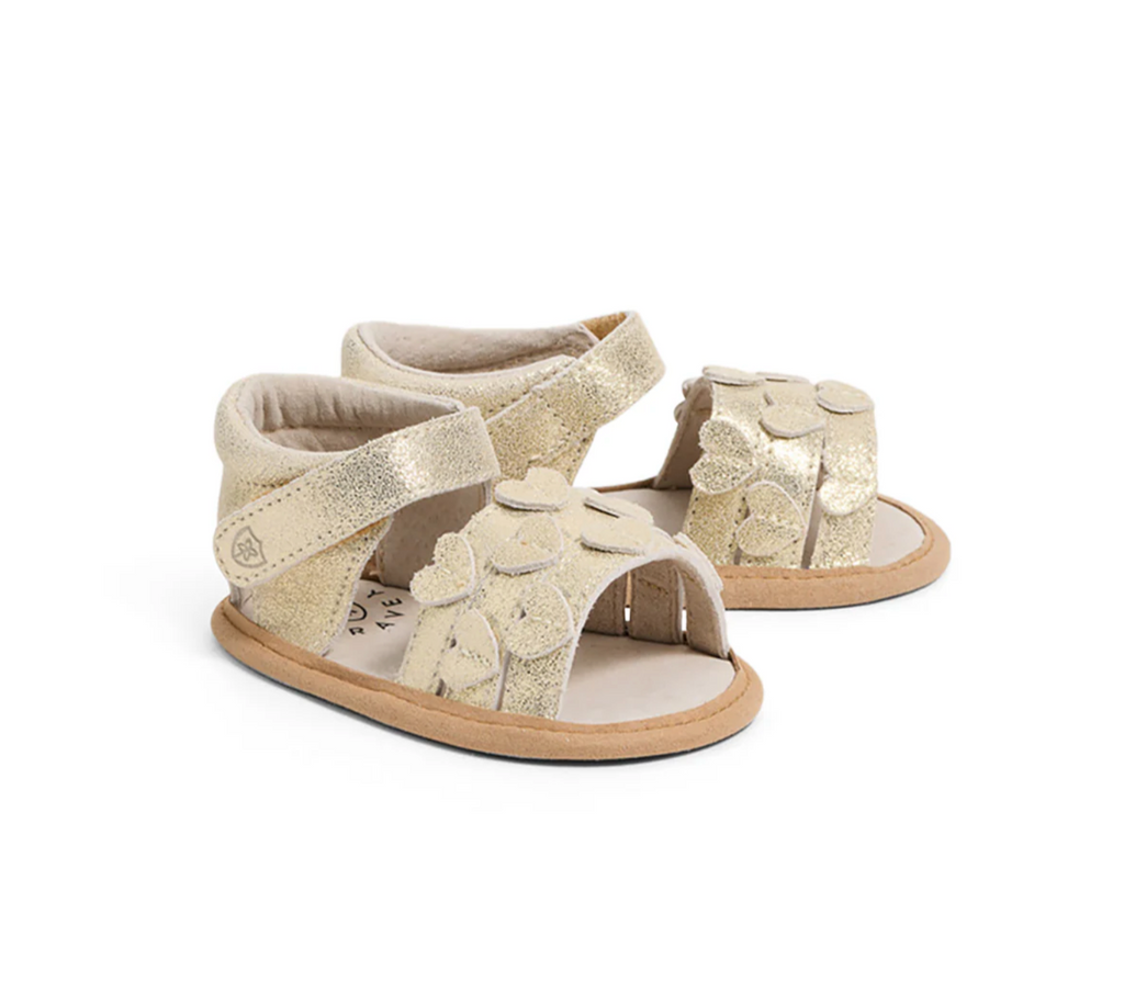 HEARTS SANDAL Gold Sparkle