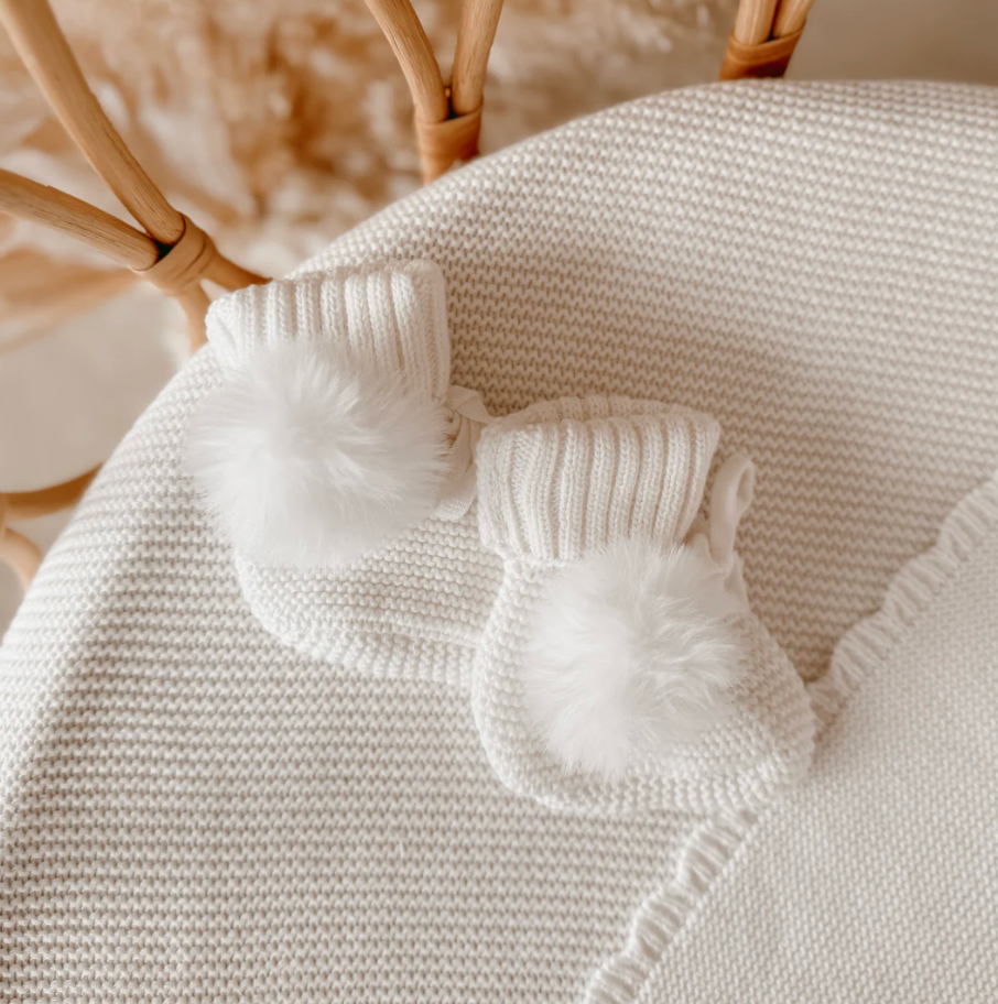 COMING SOON Easter Knit Booties - Pom Pom