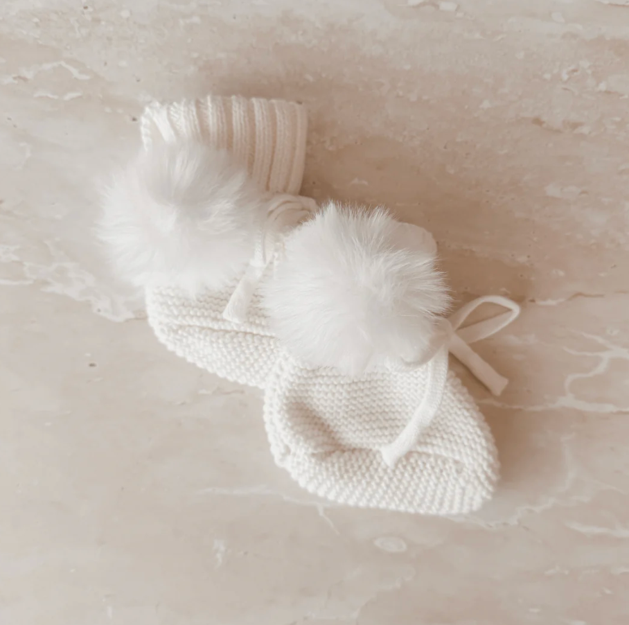 COMING SOON Easter Knit Booties - Pom Pom