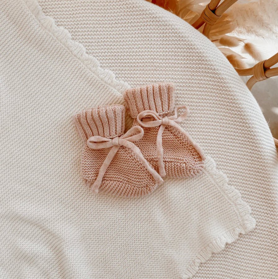 COMING SOON Mini Knit Booties - Pink Lemonade