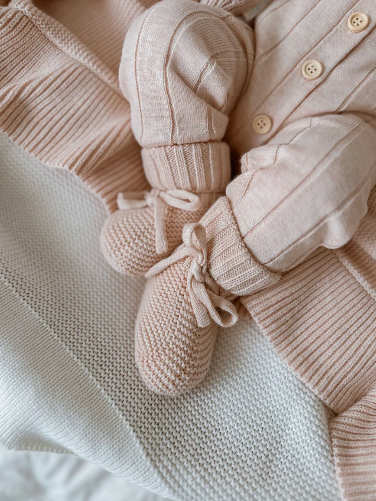 COMING SOON Mini Knit Booties - Pink Lemonade