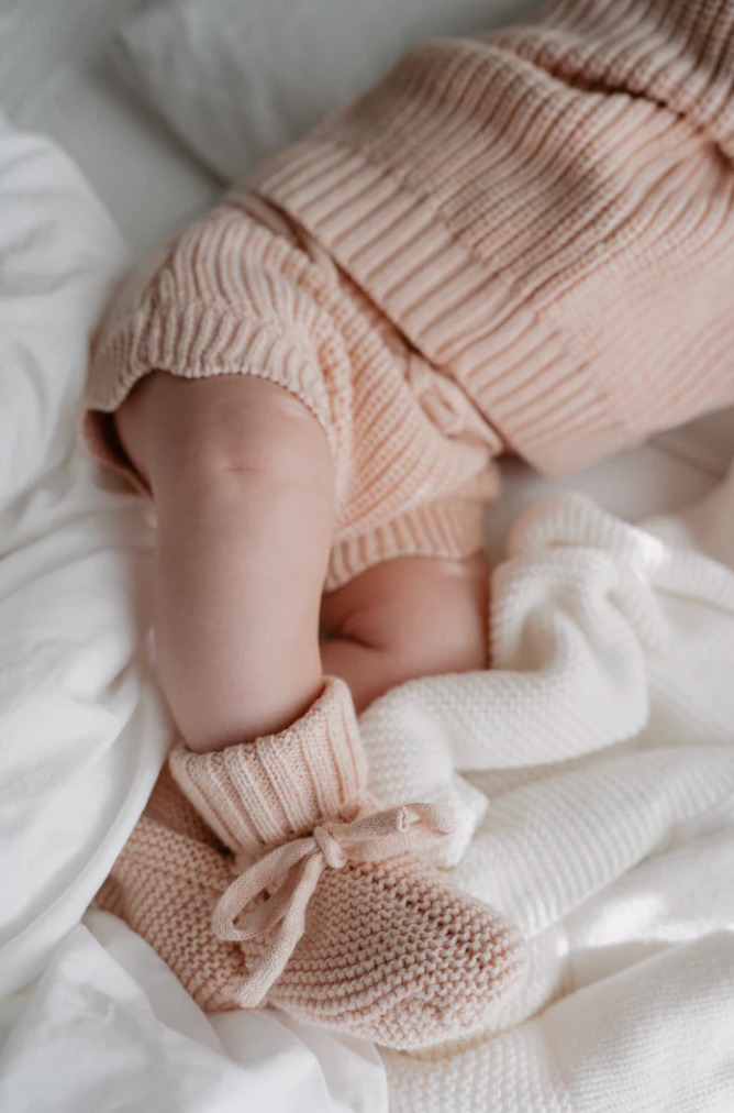 COMING SOON Mini Knit Booties - Pink Lemonade