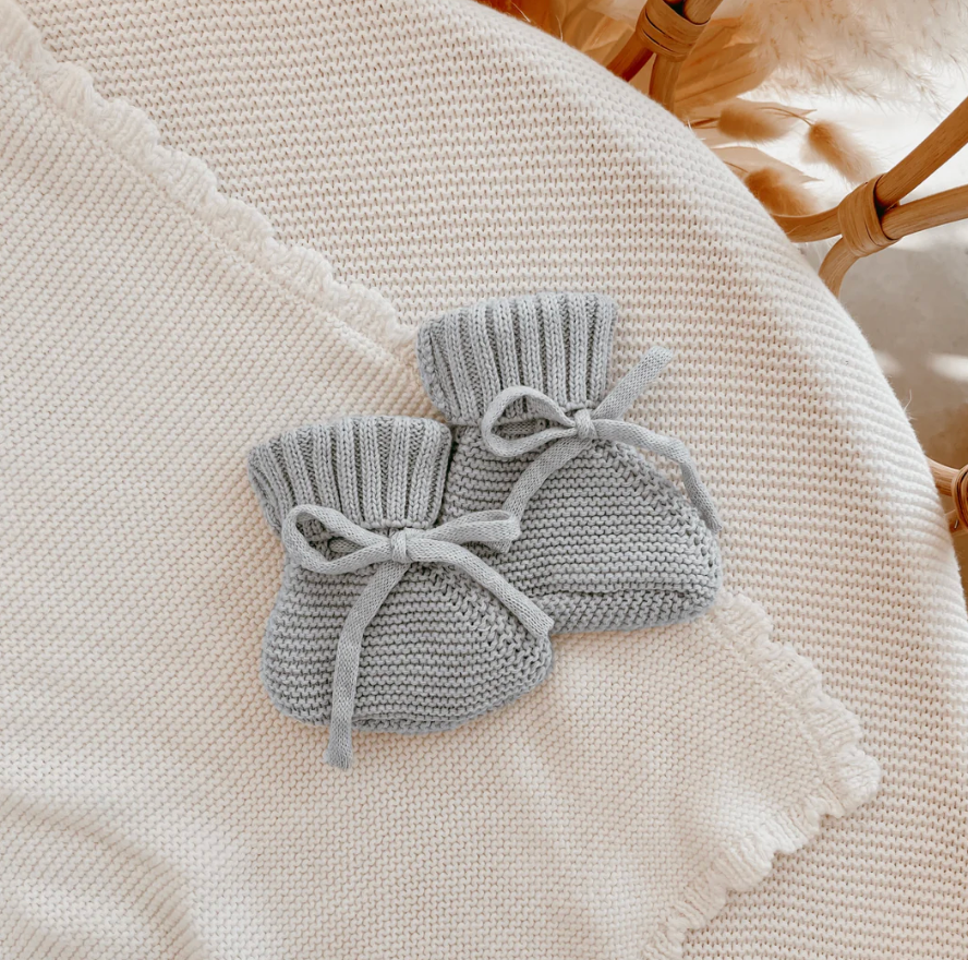 COMING SOON Mini Knit Booties - Powder Blue