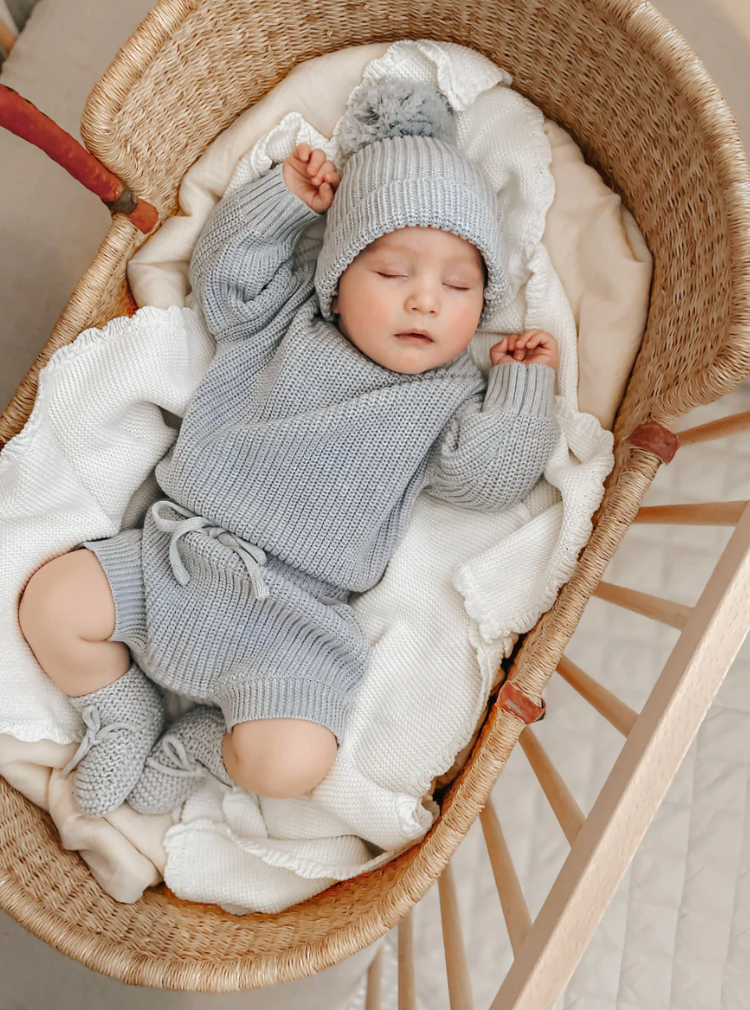 COMING SOON Mini Knit Booties - Powder Blue