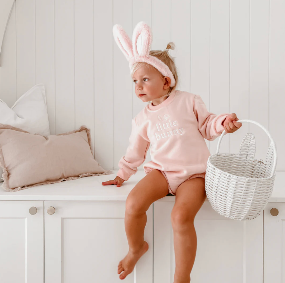 COMING SOON Cotton Tail Romper - Pink (Removable Tail)