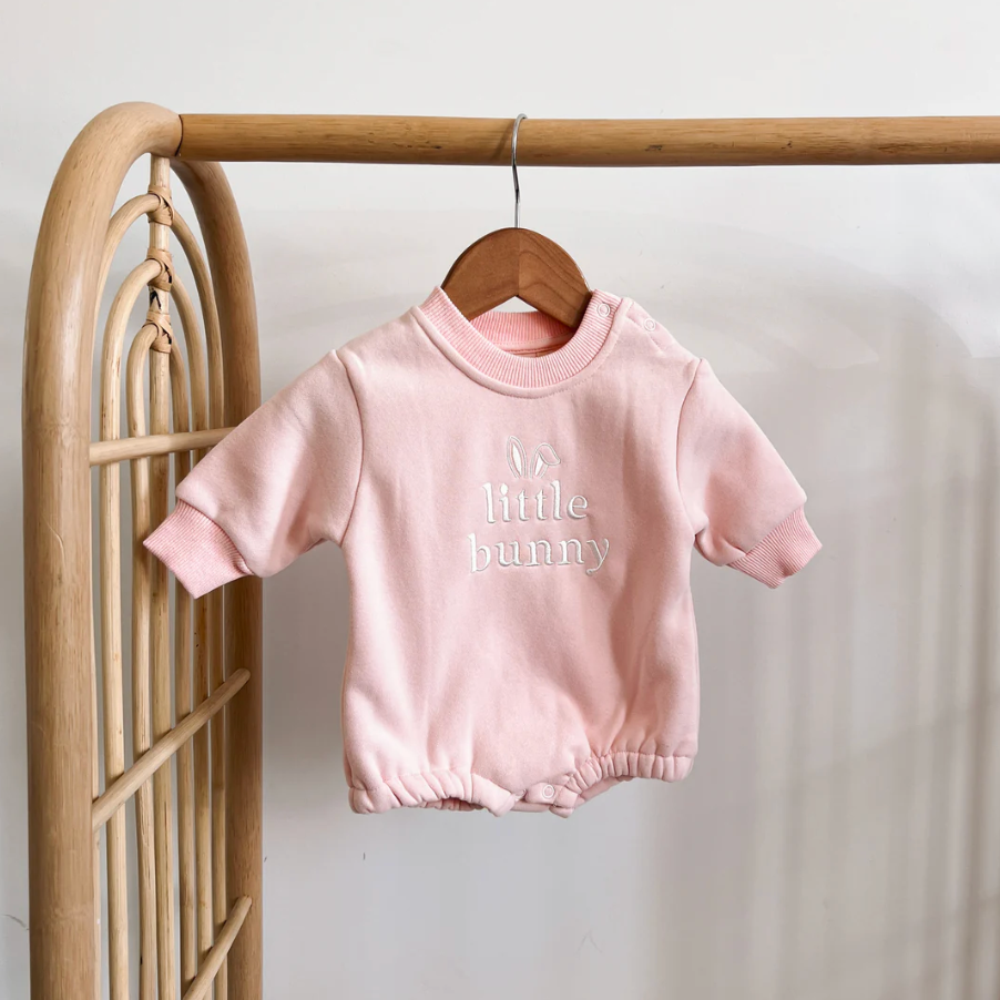 COMING SOON Cotton Tail Romper - Pink (Removable Tail)