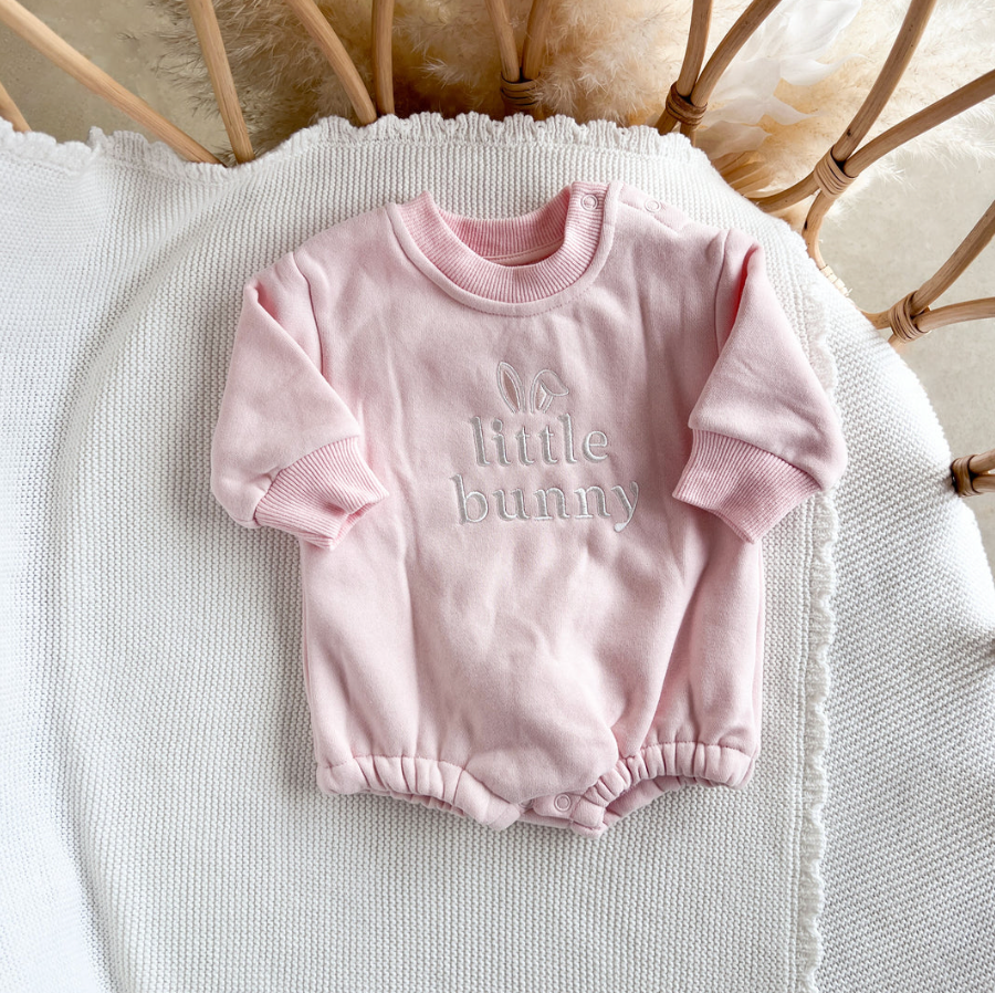 COMING SOON Cotton Tail Romper - Pink (Removable Tail)