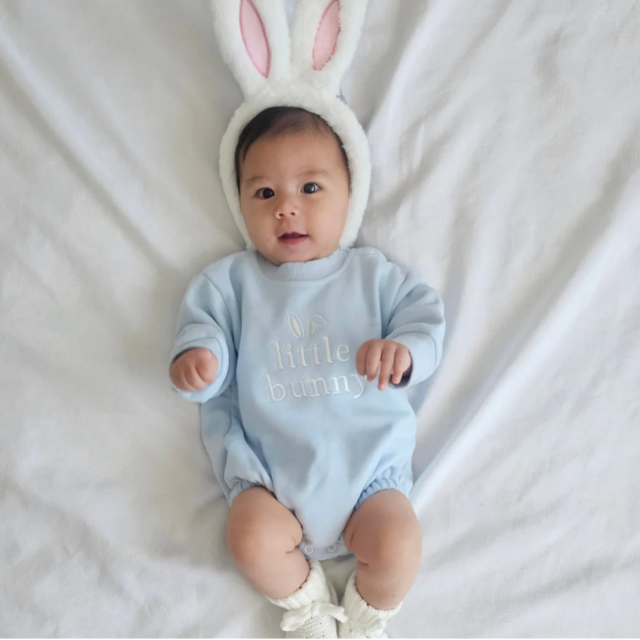 COMING SOON Cotton Tail Romper - Mist (Removable Tail)