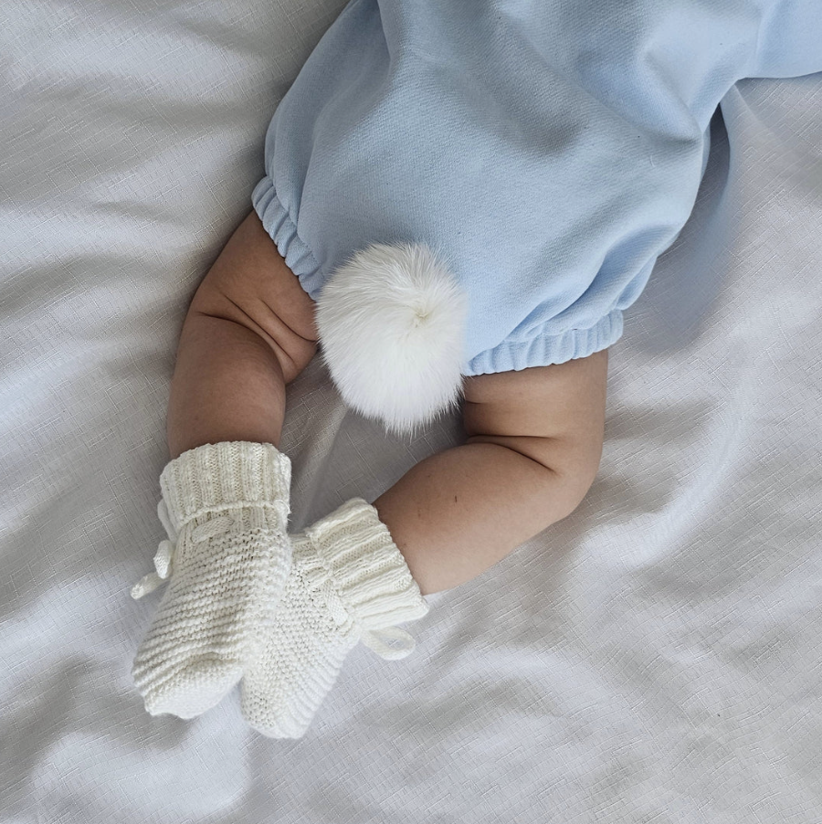 COMING SOON Cotton Tail Romper - Mist (Removable Tail)