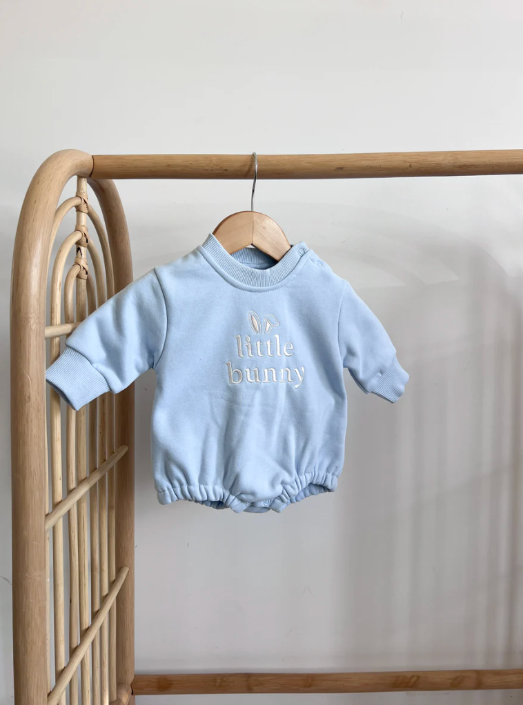 COMING SOON Cotton Tail Romper - Mist (Removable Tail)