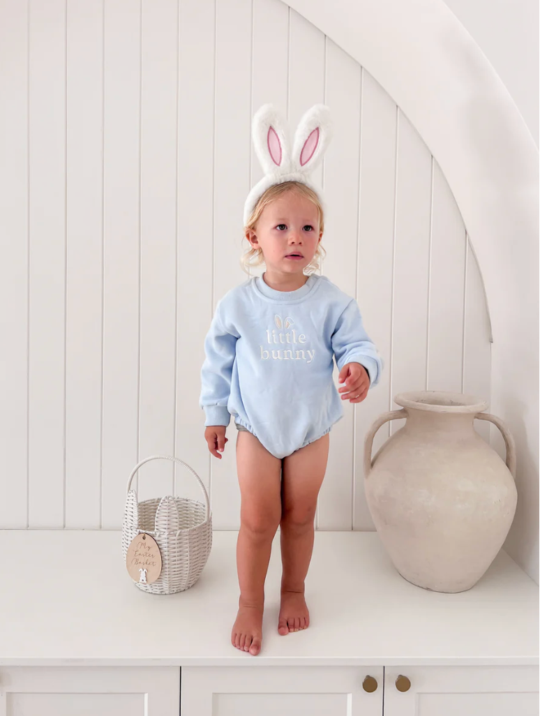 COMING SOON Cotton Tail Romper - Mist (Removable Tail)