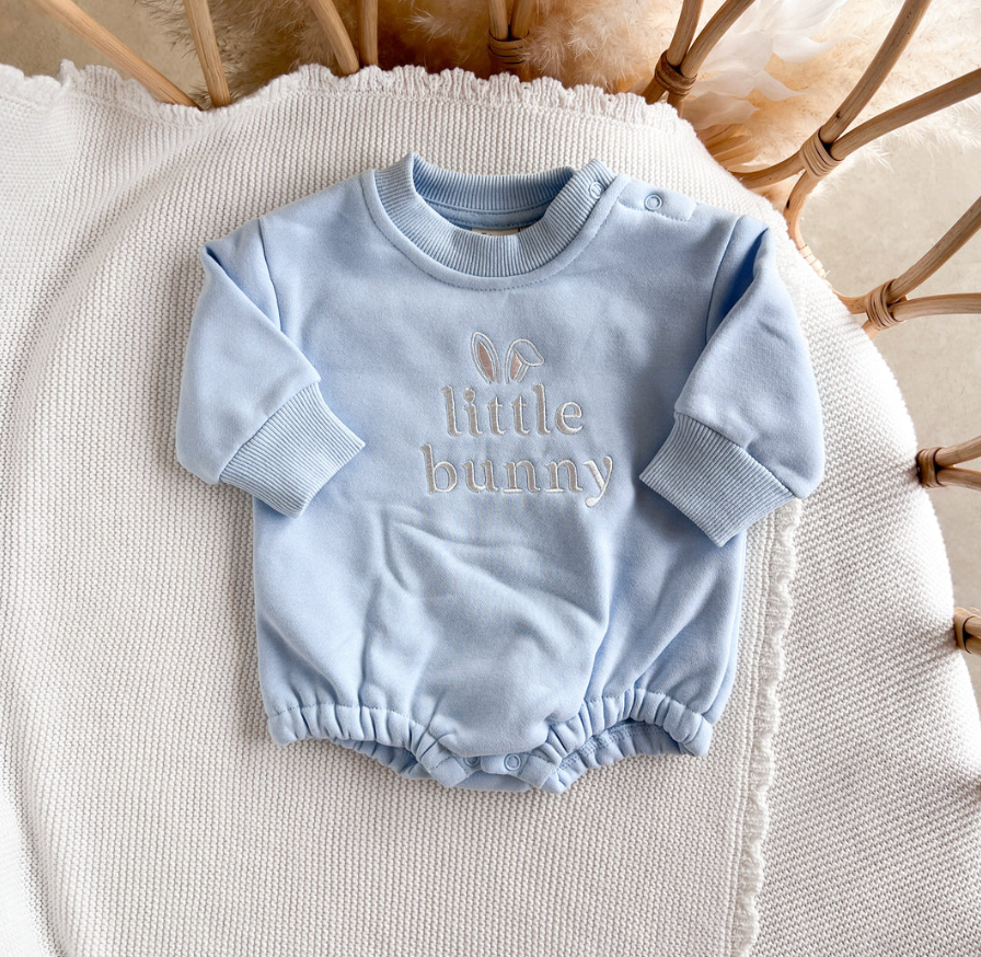 COMING SOON Cotton Tail Romper - Mist (Removable Tail)