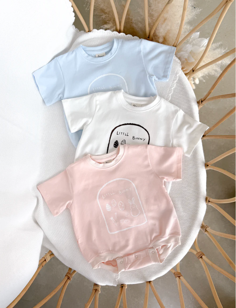 COMING SOON Easter Slouch Romper - Mist