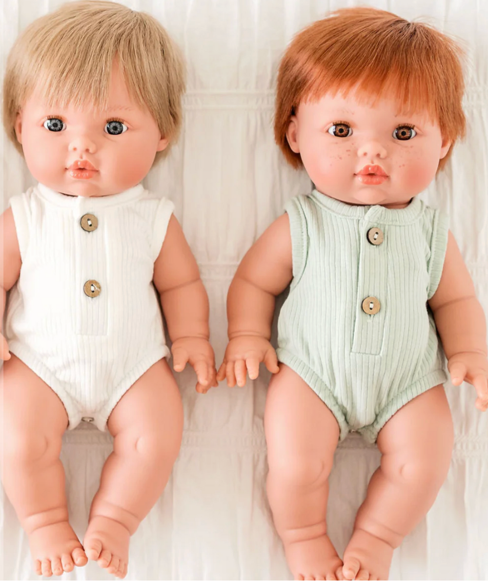 Doll Clothing - Luca Ribbed Bubble Romper Assorted