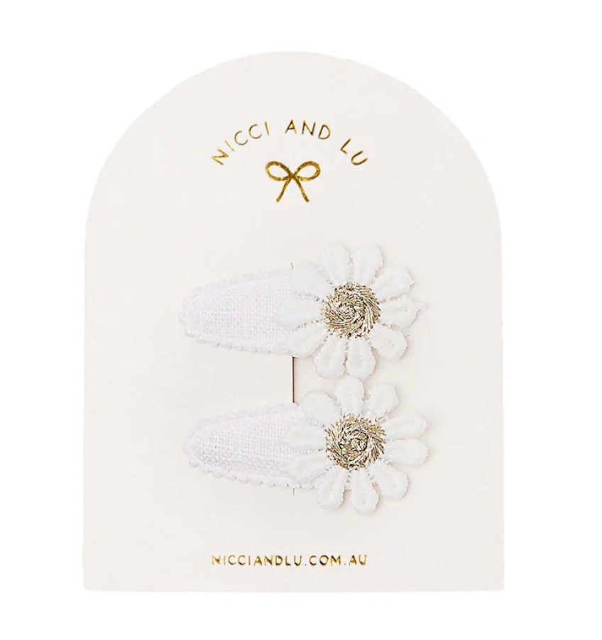 Mini Daisy Snap Clips for Dolls Assorted