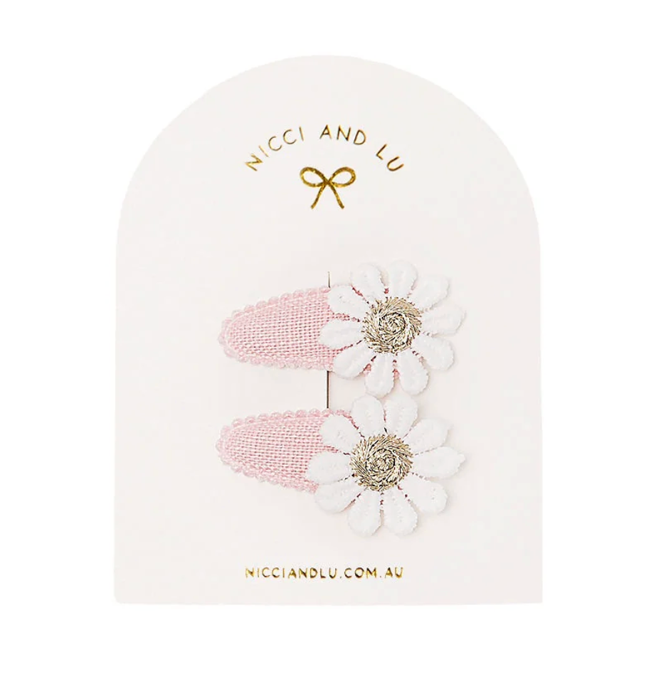 Mini Daisy Snap Clips for Dolls Assorted