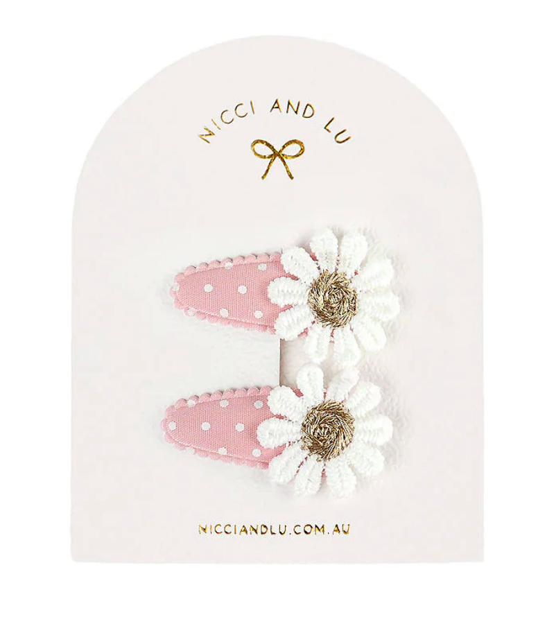 Mini Daisy Snap Clips for Dolls Assorted