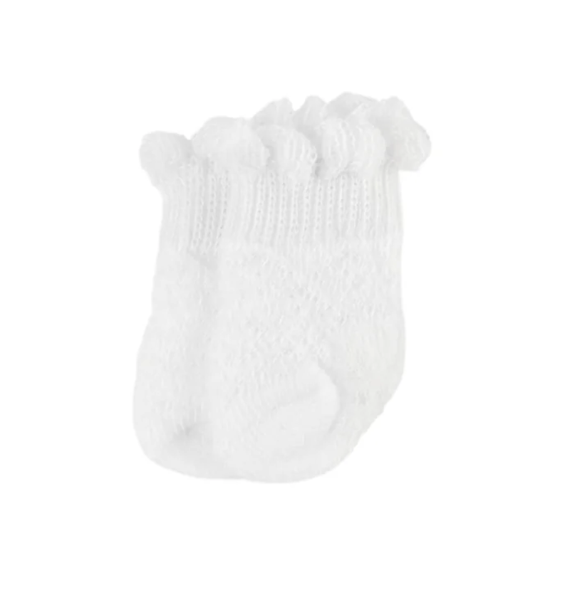 Frill Ankle Sock for Dolls - White