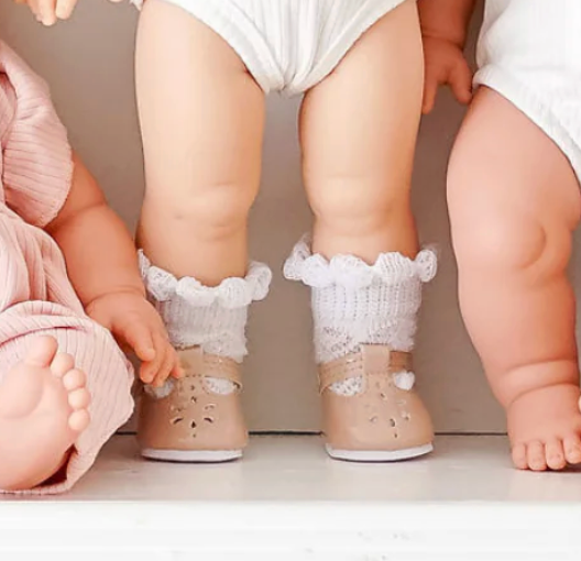 Frill Ankle Sock for Dolls - White