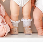 Frill Ankle Sock for Dolls - White