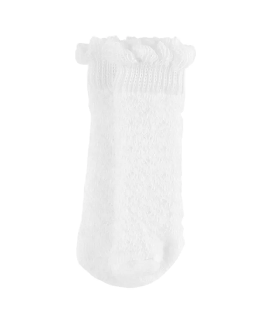 Lace Knee High Sock for Dolls - White