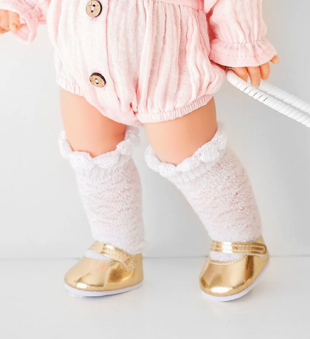 COMING SOON Mini Coletto Doll Shoes - Mary Jane Strap Gold
