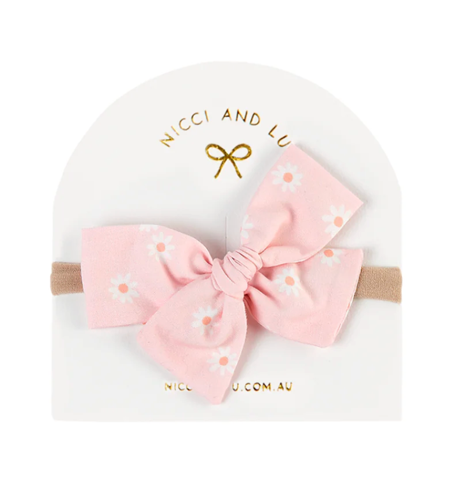Soft Headband for Dolls - Pinwheel Pink Daisy