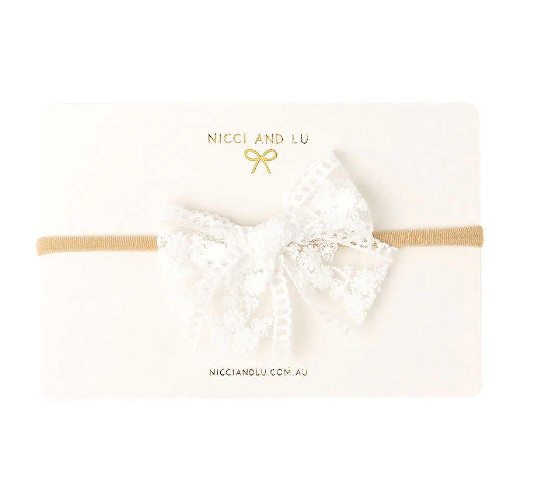 Soft Headband for Dolls - Pinweel Bow Crochet Lace