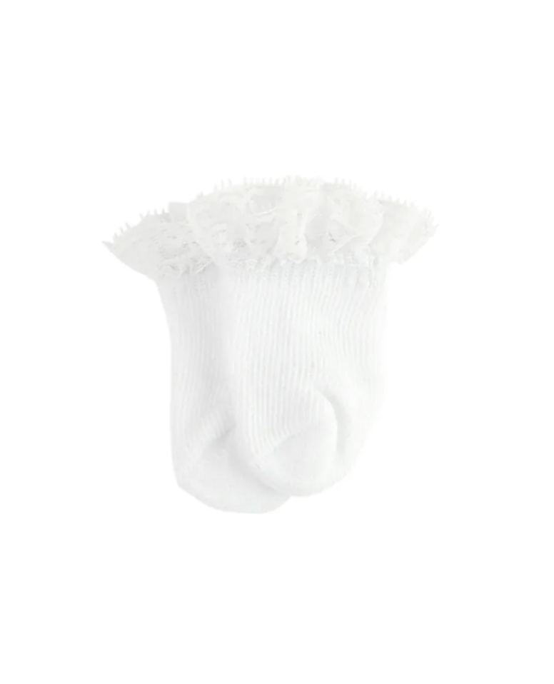 Lace Ankle Sock for Dolls - White