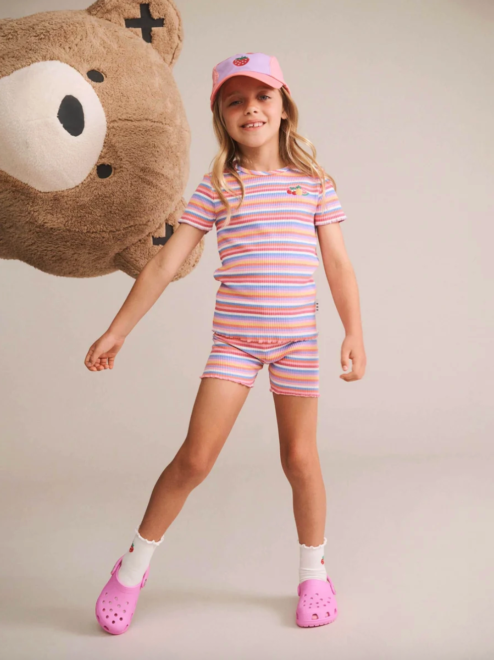 Tropical Fruit Stripe Rib Tee