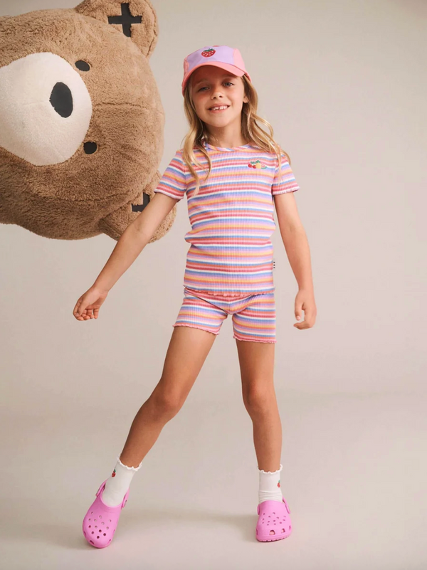 Tropical Stripe Bike Short