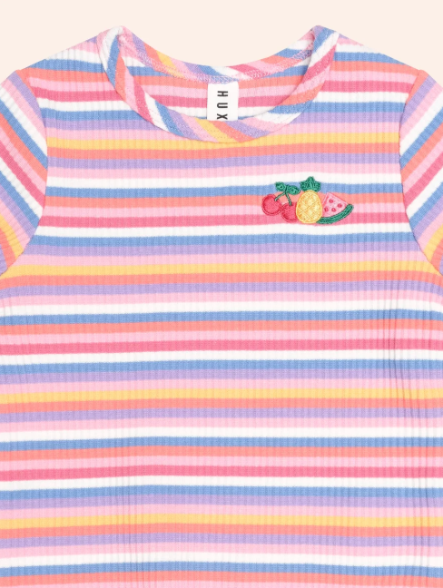 Tropical Fruit Stripe Rib Tee