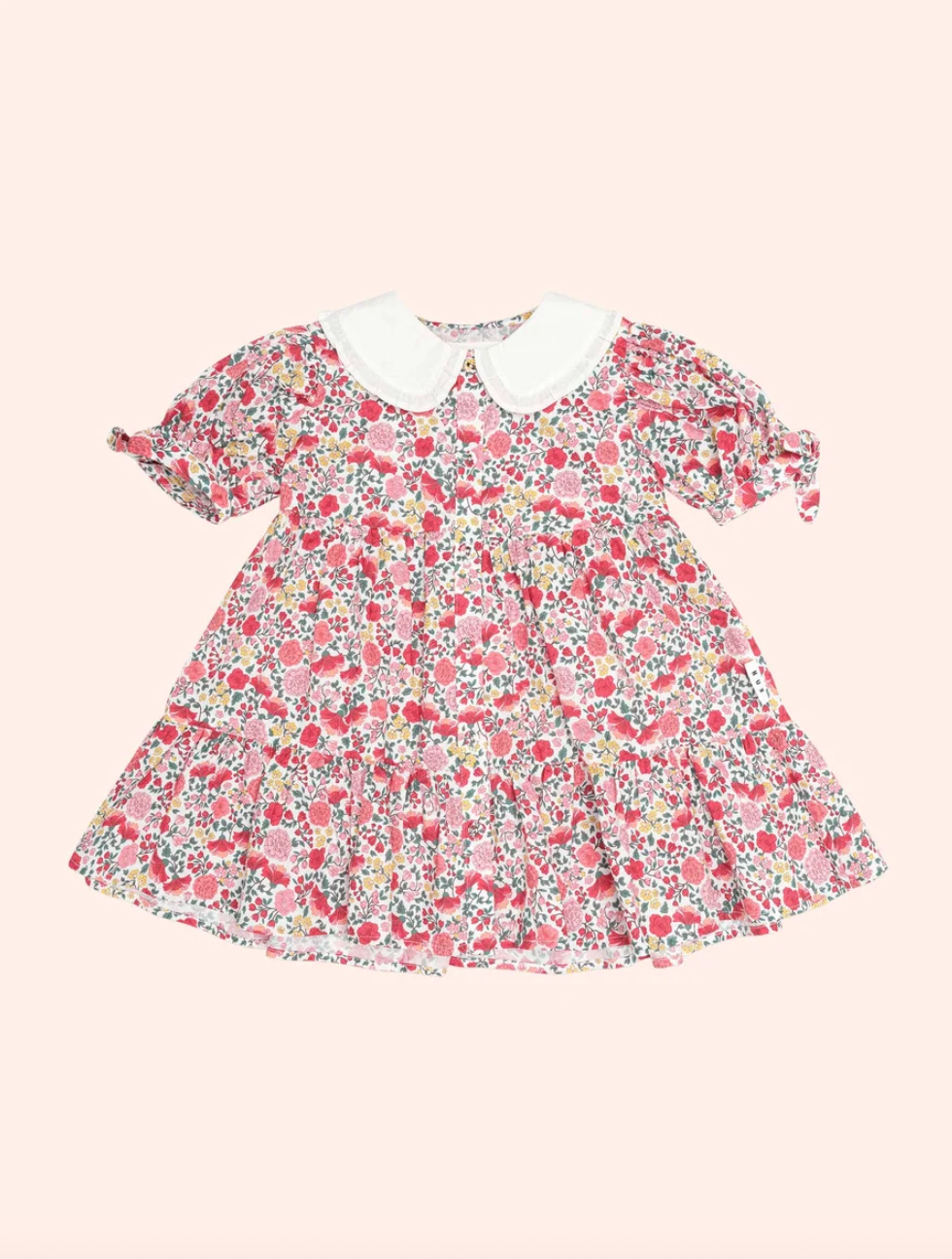 Festive Floral Frill Collar Dress