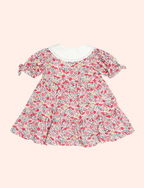 Festive Floral Frill Collar Dress