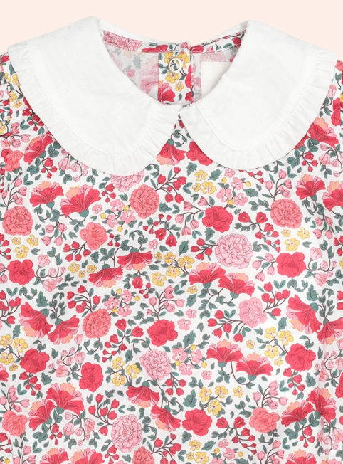 Festive Floral Frill Collar Bubble Romper