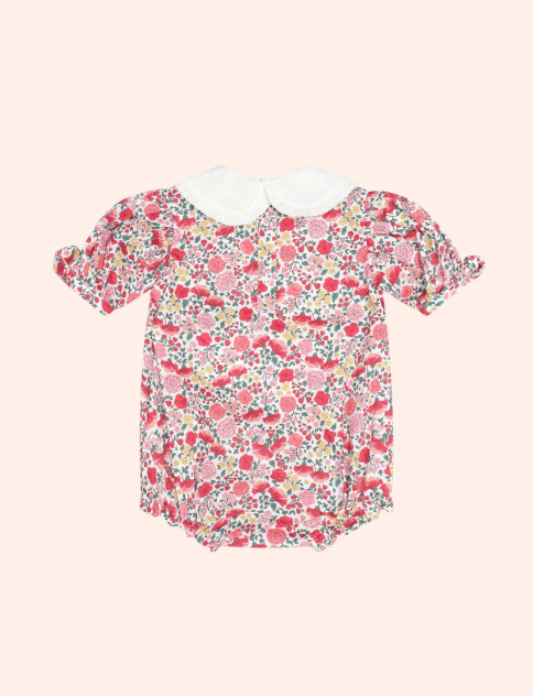 Festive Floral Frill Collar Bubble Romper