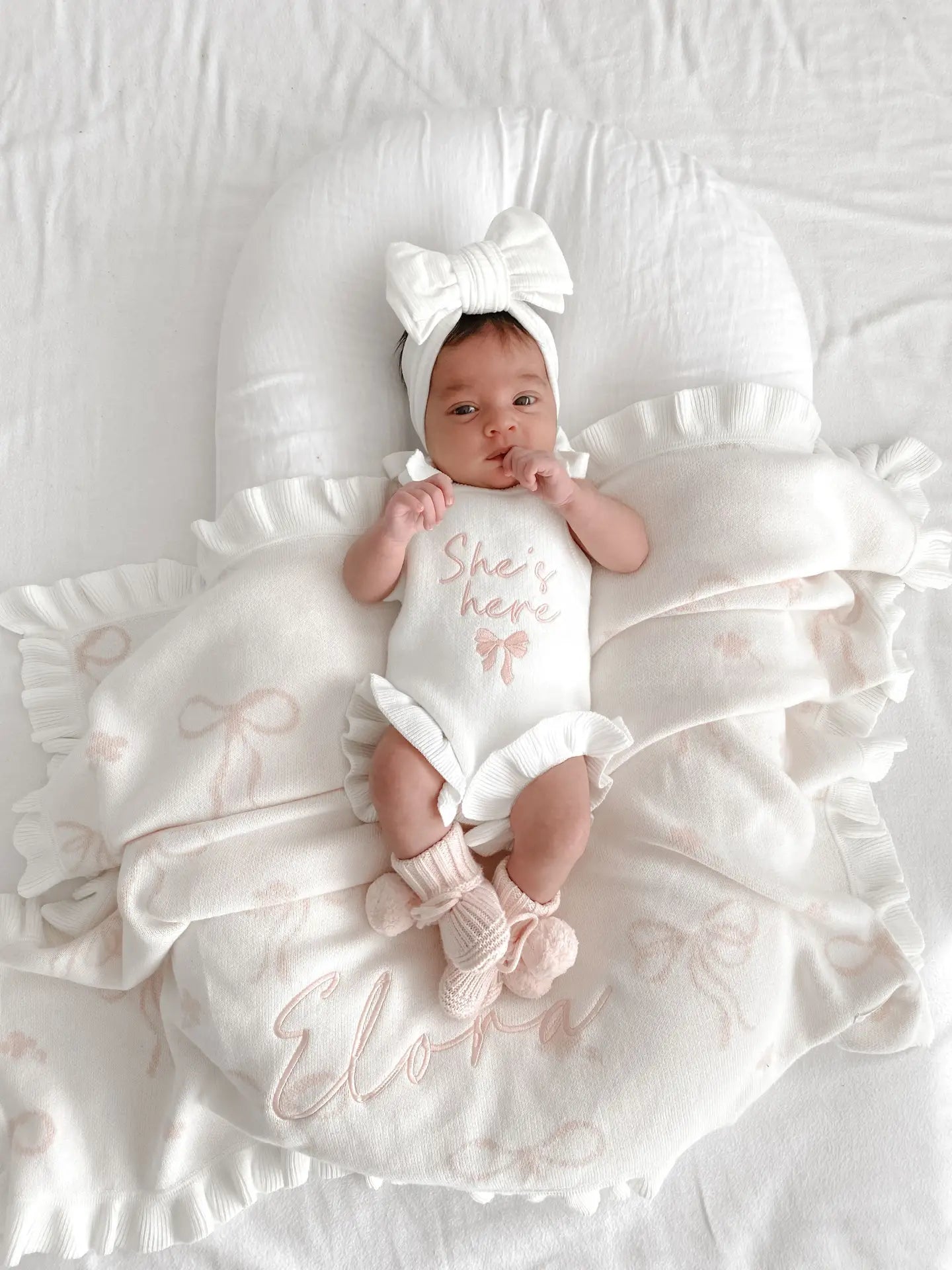 She's Here Bow - Tie Frill Romper