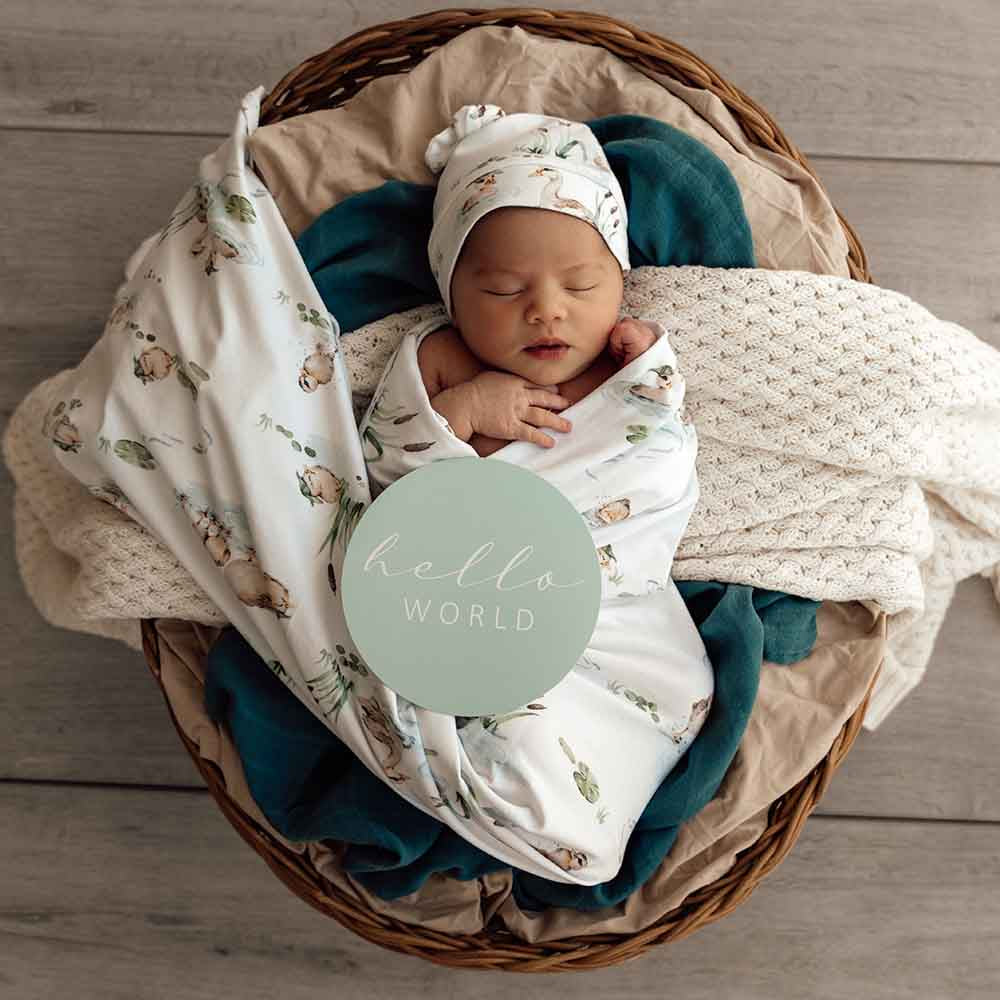 Duck Pond Organic Jersey Wrap & Beanie Set