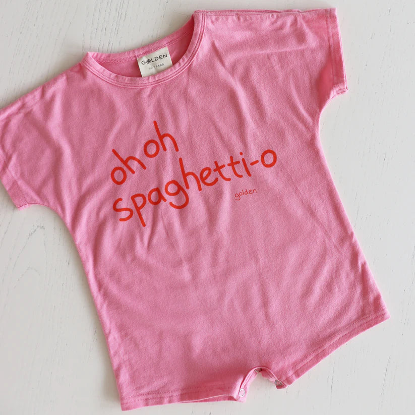 Spaghetti-o Playsuit Meringue Pink