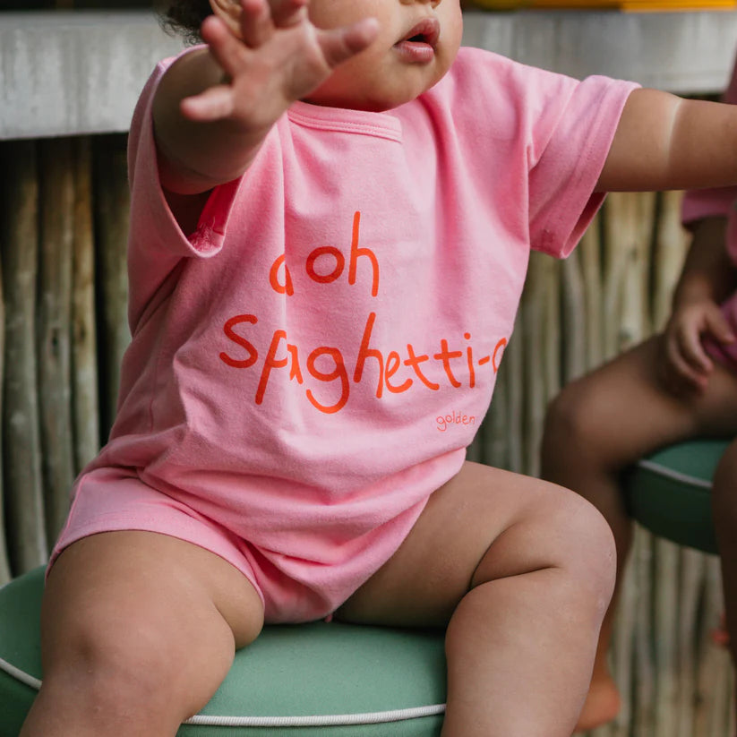 Spaghetti-o Playsuit Meringue Pink