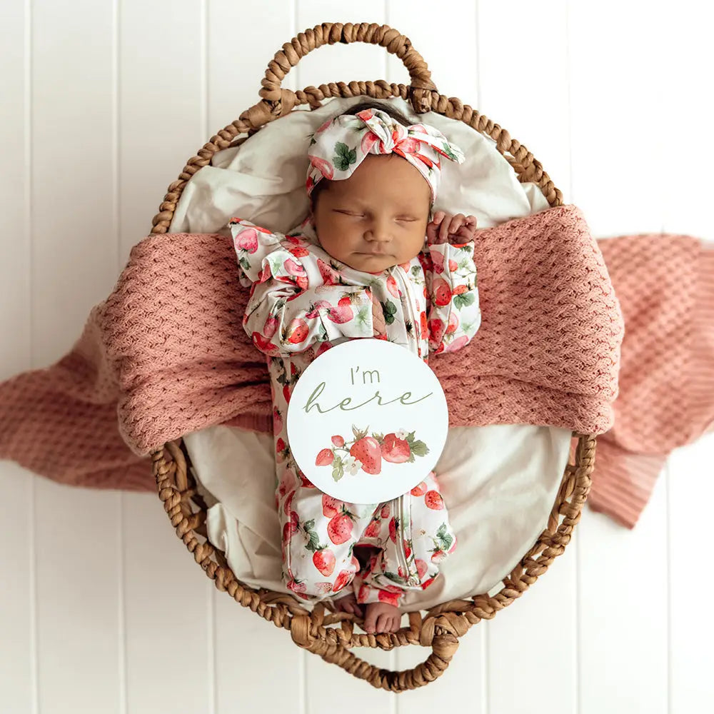 Strawberry Organic Snugglesuit Convertible Romper