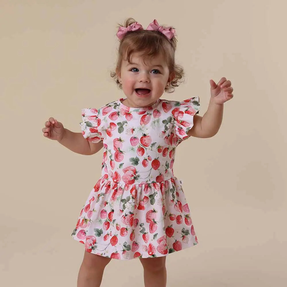 Strawberry Short Sleeve Organic Dress