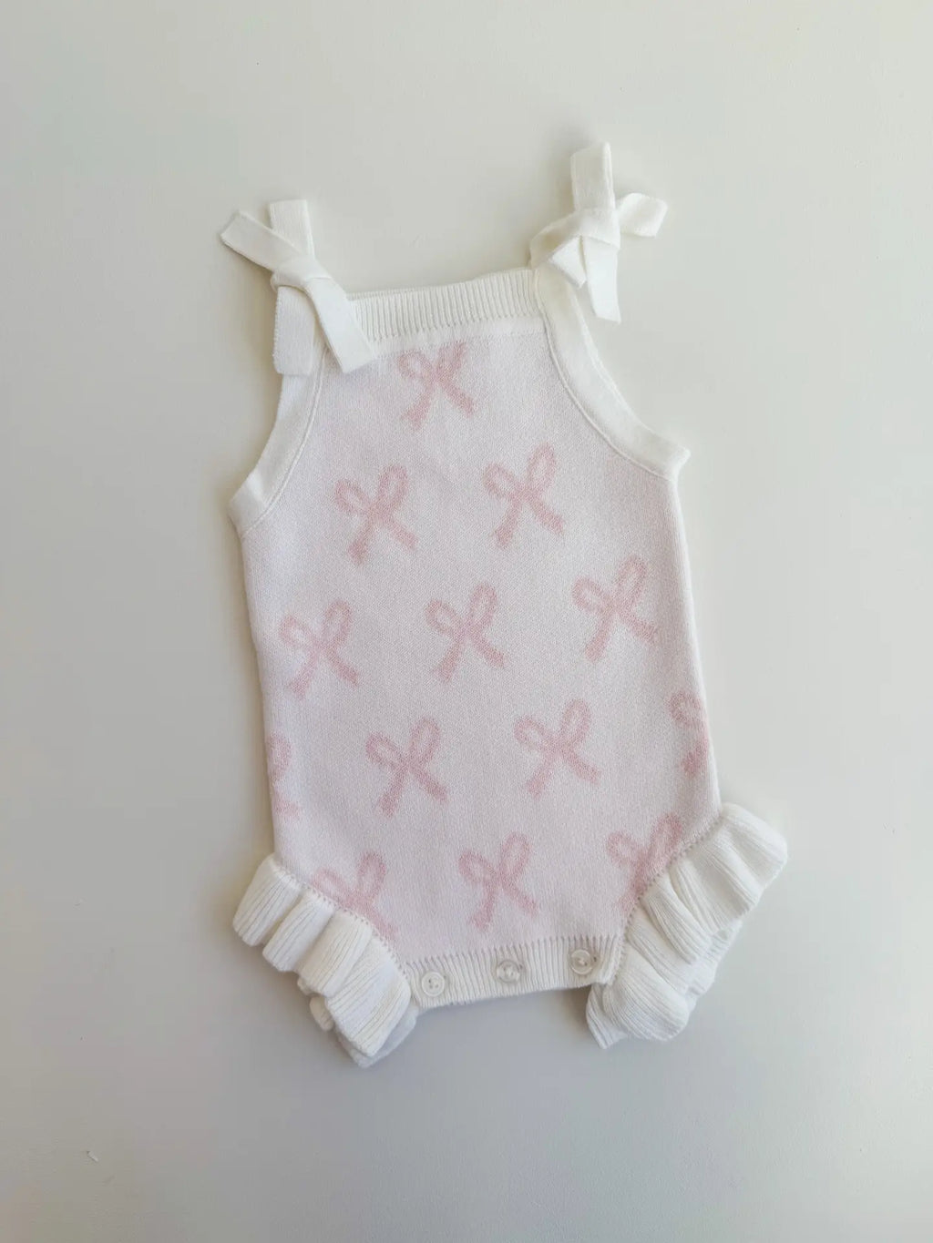 Summer Bow Frill Romper | Milk